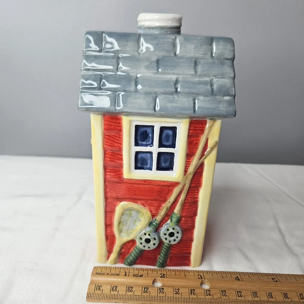 Certified International Susan Winget Soap Lotion Dispenser Fishing House 7